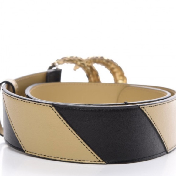 GUCCI Calfskin Striped Belt - Picture 3 of 7